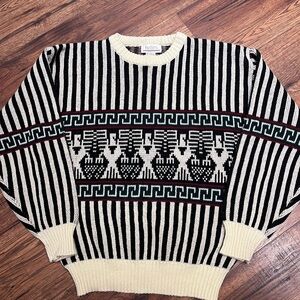 Vintage Patterned Fellini 90’s Acrylic Knit Sweater